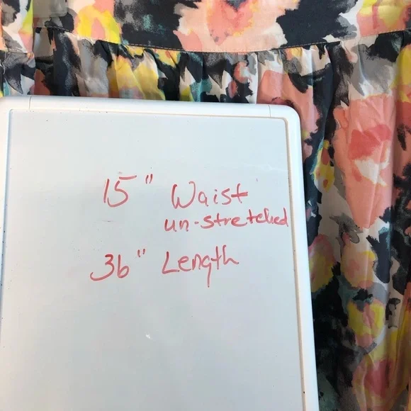 Loft Watercolor Floral Maxi Skirt Sz M Ruffled Tiered Hem Romantic Feminine Boho - Picture 6 of 8